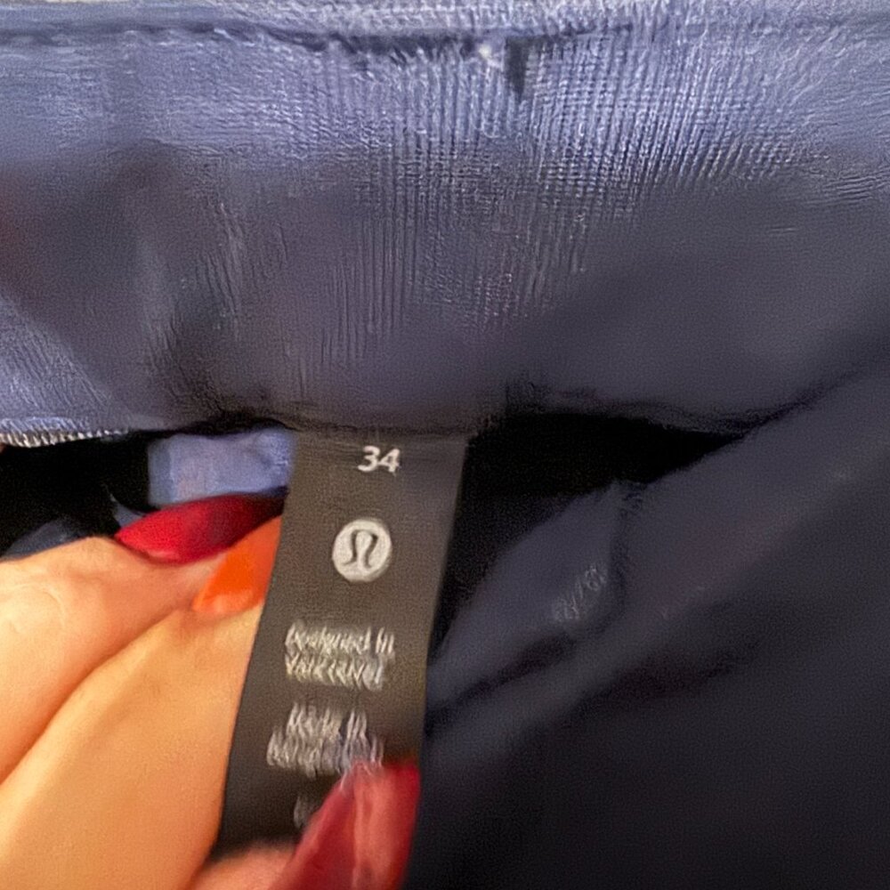 Like New Mens Lululemon Navy Khakis Straight 34 - Picture 3 of 4